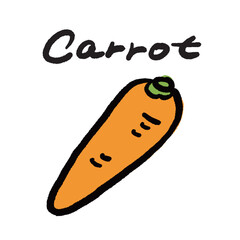 にんじんのイラストと手書き文字のベクターイラスト