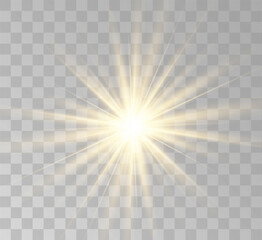 Transparent yellow sunlight special lens flash light effect. Front solar flare lenses	