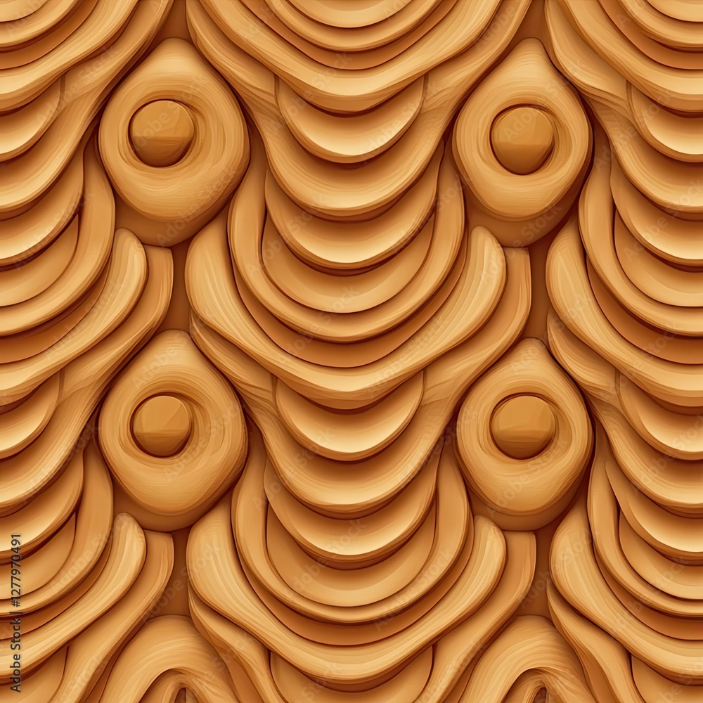 Poster seamless waffle pattern design soft organic curves rounded texture