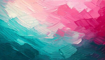 Background with gradient brushstrokes of light pink, blurred, white.  and turquoise color; 3d illustration