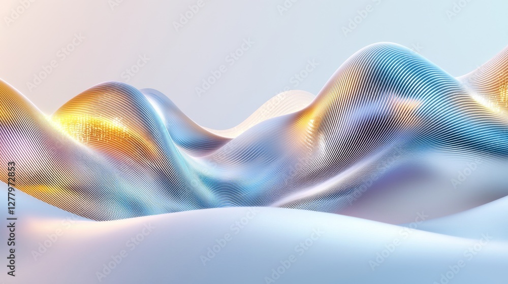 Poster mesmerizing fluid waves in captivating colorful gradient abstract digital art