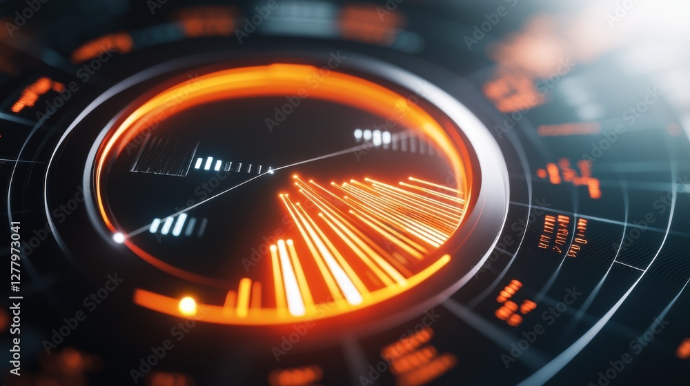 Poster futuristic digital dashboard with sleek infographic display for comprehensive data analytics
