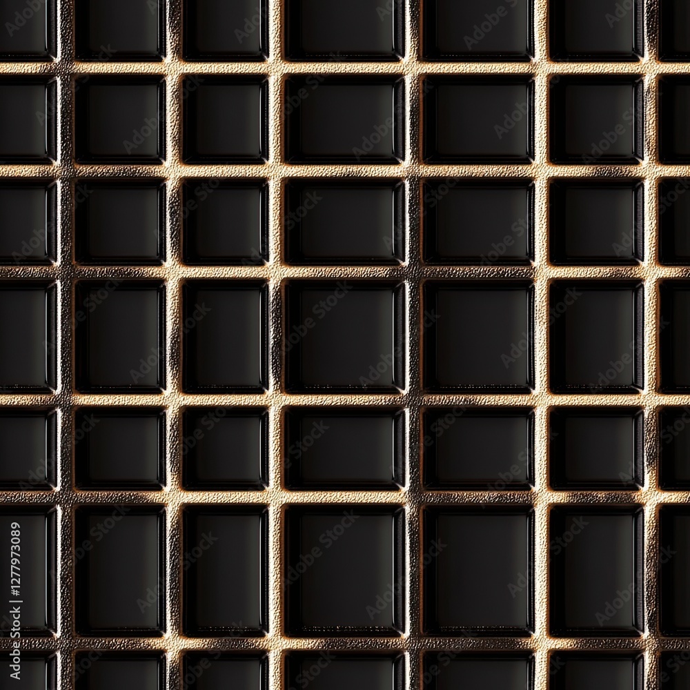 Poster seamless waffle pattern with subtle metallic flecks ideal for textile and web design