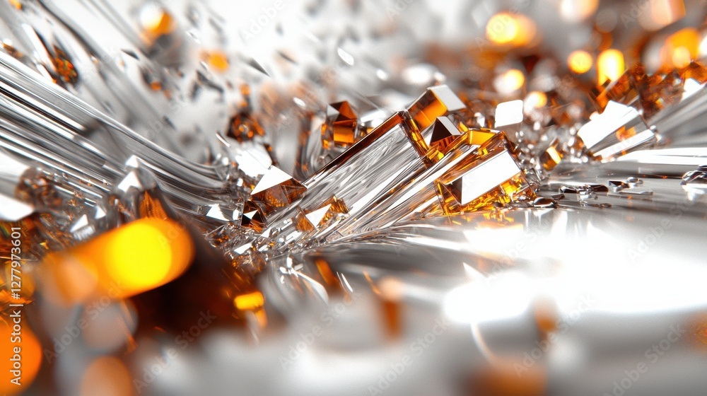Poster sparkling crystal like abstract pattern with radiant reflections and prismatic lights