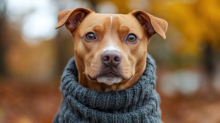 Heartfelt adoption event with a dog in a cozy sweater, spreading joy. -