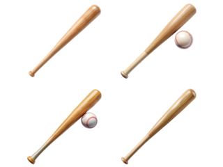 Baseball bats with balls, Baseball bats, and baseball balls isolated