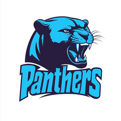 Fototapeta premium Angry panther logo design in bold blue and black colors