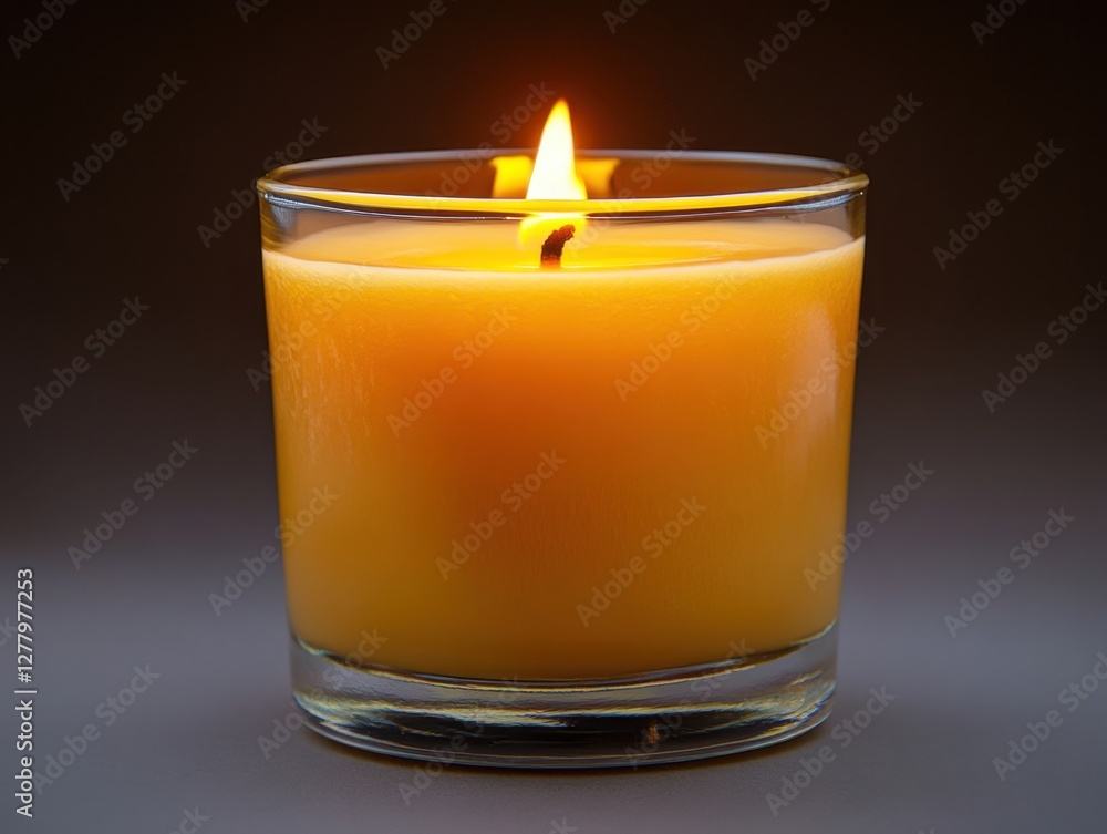 Poster warm glow from a candle in a glass jar casting a soft light creating a cozy and relaxing atmosphere 