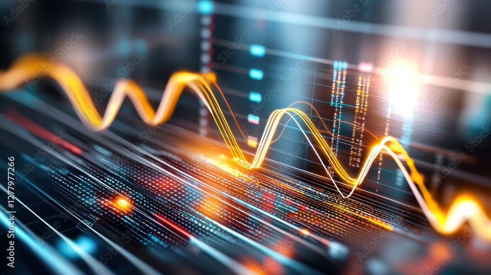 Poster illuminating financial data visualizations for insightful market analytics