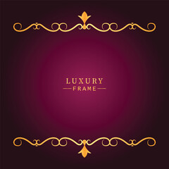 Golden luxury frame border ornament premium