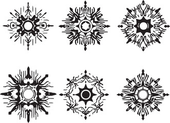 Set of elements for flat design, patterns, ornaments, mandalas. Hand drawn vector illustration	