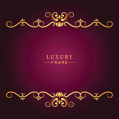 Golden luxury frame border ornament premium