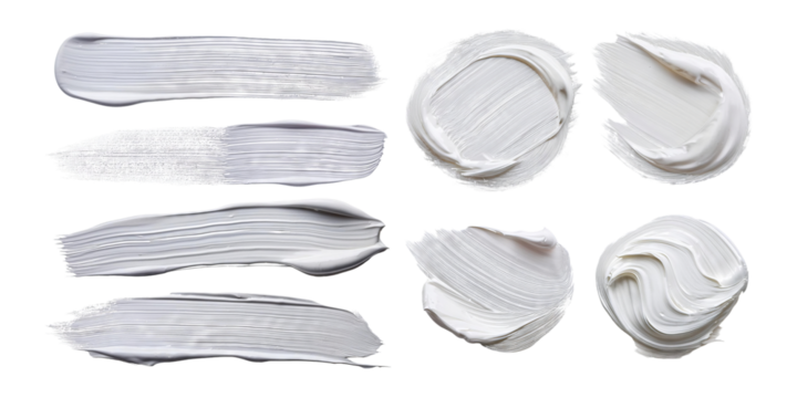 White Paint Strokes and Texture on a Black Background for Art