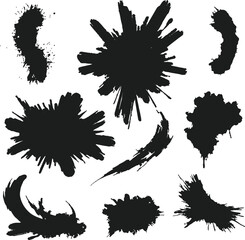 Black brush strock set 