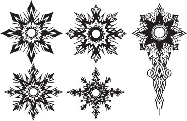Set of elements for flat design, patterns, ornaments, mandalas. Hand drawn vector illustration	