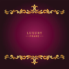 Golden luxury frame border ornament premium