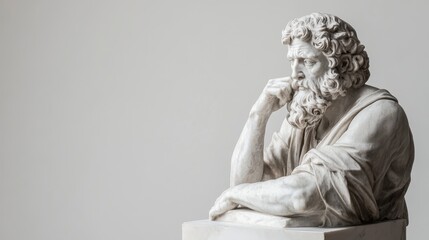 Pensive Marble Bust A Classical Sculpture in Soft Light