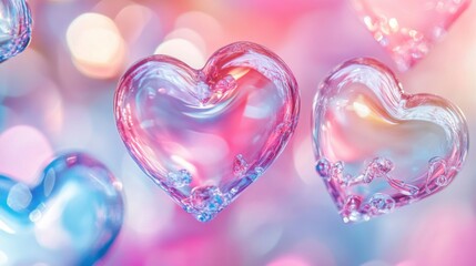 Fototapeta premium Pastel Hearts: A Dreamy, Romantic Image