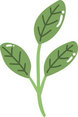 Cute leaves, hand drawn spring element vector