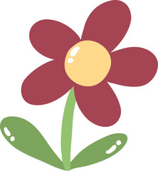 Cute flower, hand drawn spring element vector