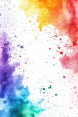 Fototapeta premium Vibrant Rainbow Watercolor Splashes: An Abstract Masterpiece