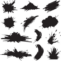 Black brush strock set 