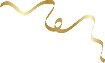 Gold shiny ribbons set. Decoration for party, holiday, New Year