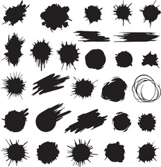 Black brush strock set 