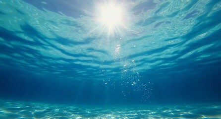 Sun rays penetrating the water column and floor. Possible use wallpapers