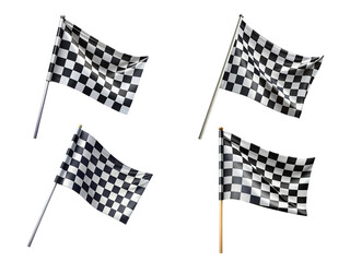 Checkered racing flags, Racer flags, and checkered flags isolated