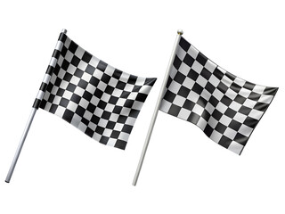 Checkered racing flags, Racer flags, and checkered flags isolated