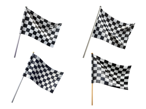 Checkered racing flags, Racer flags, and checkered flags isolated