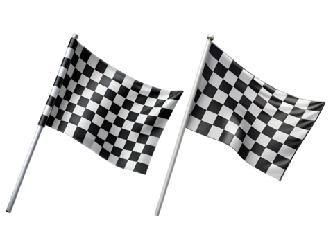 Checkered racing flags, Racer flags, and checkered flags isolated