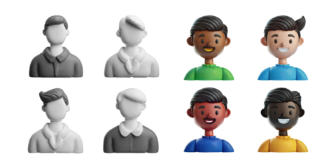 Diverse Characters in Different Styles and Expressions for Design Use