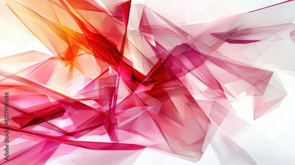Poster mesmerizing geometric abstract with vibrant intersecting transparent shapes