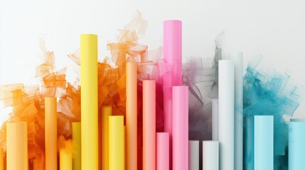 Obraz premium Vibrant Geometric Abstraction with Colorful Flowing Shapes and Gradients