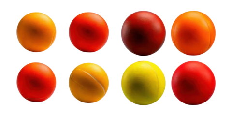 Vibrant Colorful Balls in Various Shades of Red, Yellow, and Orange