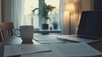 Housing costs reviewed by a couple at a modern desk. Featuring expense tracking and financial planning