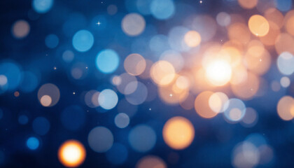 Fototapeta premium Luces bokeh sobre un fondo azul