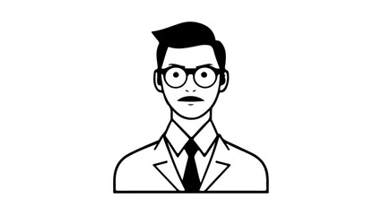 business man icon, scientist simple outline illustration vector illustration