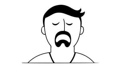 sad person outline vector illustration