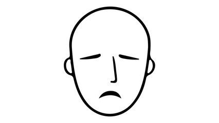 sad face outline vector illustration