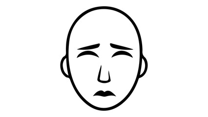 vector illustration of a sad faces