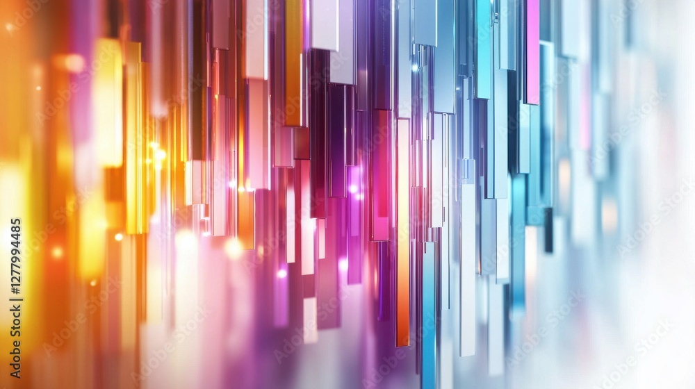 Poster vibrant multicolored digital lights explosion effect background with futuristic kaleidoscope gradien