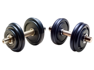 Dumbbells set, Fitness equipment, and Gym elements isolated