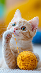  devon rex cat playing string