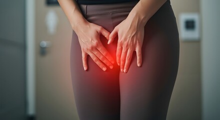 Woman Experiencing Pelvic Pain Lower Abdominal Discomfort