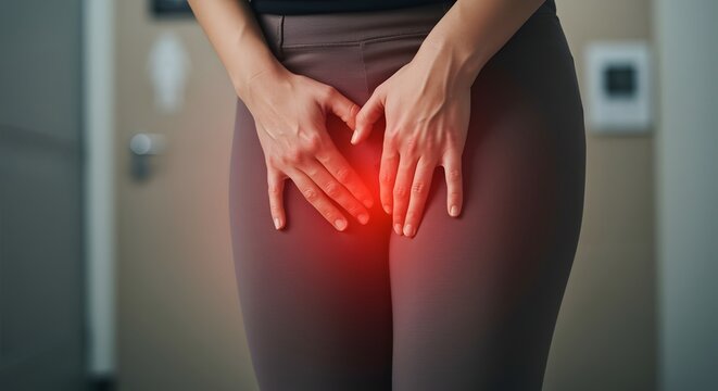 Woman Experiencing Pelvic Pain Lower Abdominal Discomfort