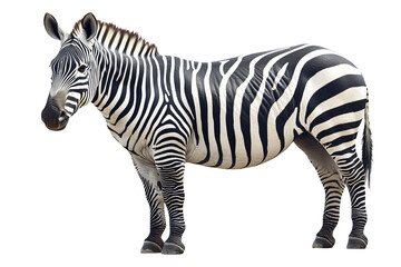 Obraz premium Striking black and white zebra standing elegantly, showcasing its unique stripes in a serene, minimalist environment