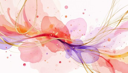  Vibrant Abstract Art with Pink, Purple, Yellow, and Gold Hues